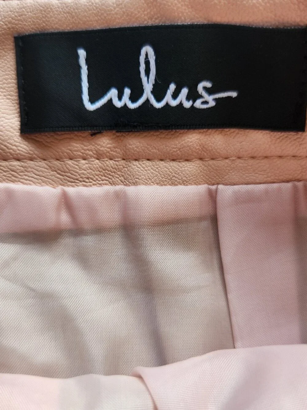 Lulus Size Small Harley Blush Pink Vegan Leather Lined Pockets Zip Mini Skirt